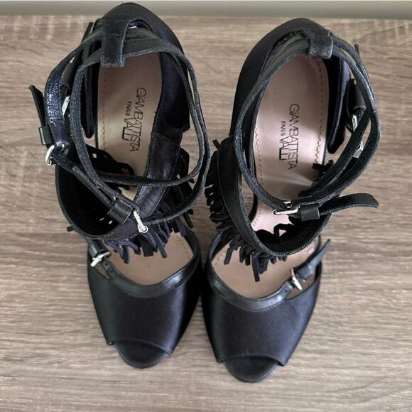 Giambattista Valli Revolve Leather Suede Fringe Ankle Strap Heels 6.5 Mobwife - Picture 11 of 15